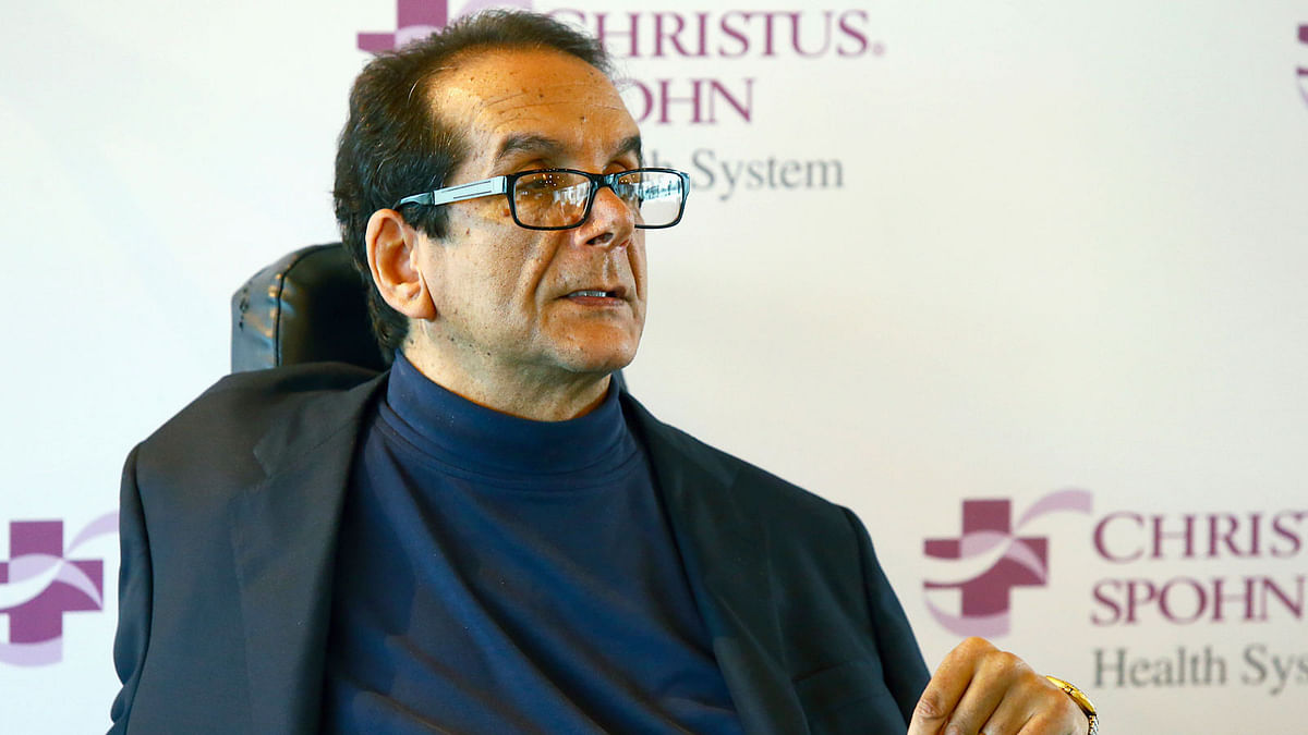 In this 31 March, 2015, file photo, Charles Krauthammer talks about getting into politics during a news conference in Corpus Christi, Texas. Photo: AP