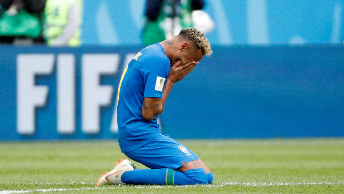 Brazil`s Neymar reacts during Brazil vs Costa Rica match on 22 June. Photo: Reuters