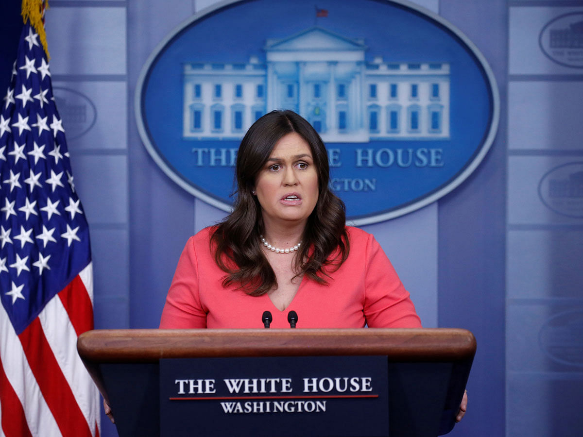 White House press secretary Sarah Huckabee Sanders holds the daily briefing at the White House in Washington, D.C., US, on 18 June 2018. Photo: Reuters
