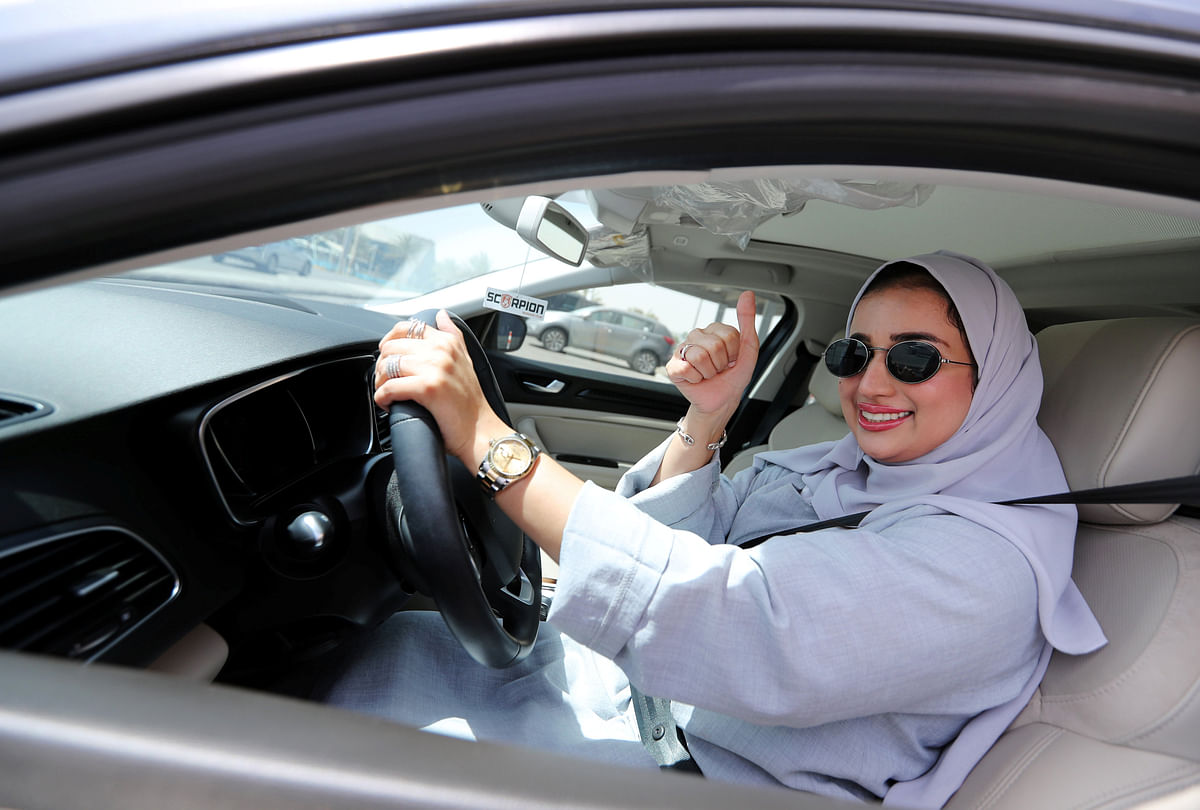 Saudi woman Zuhoor Assiri drives her car in Dhahran, Saudi Arabia on 24 June. Photo: Reuters