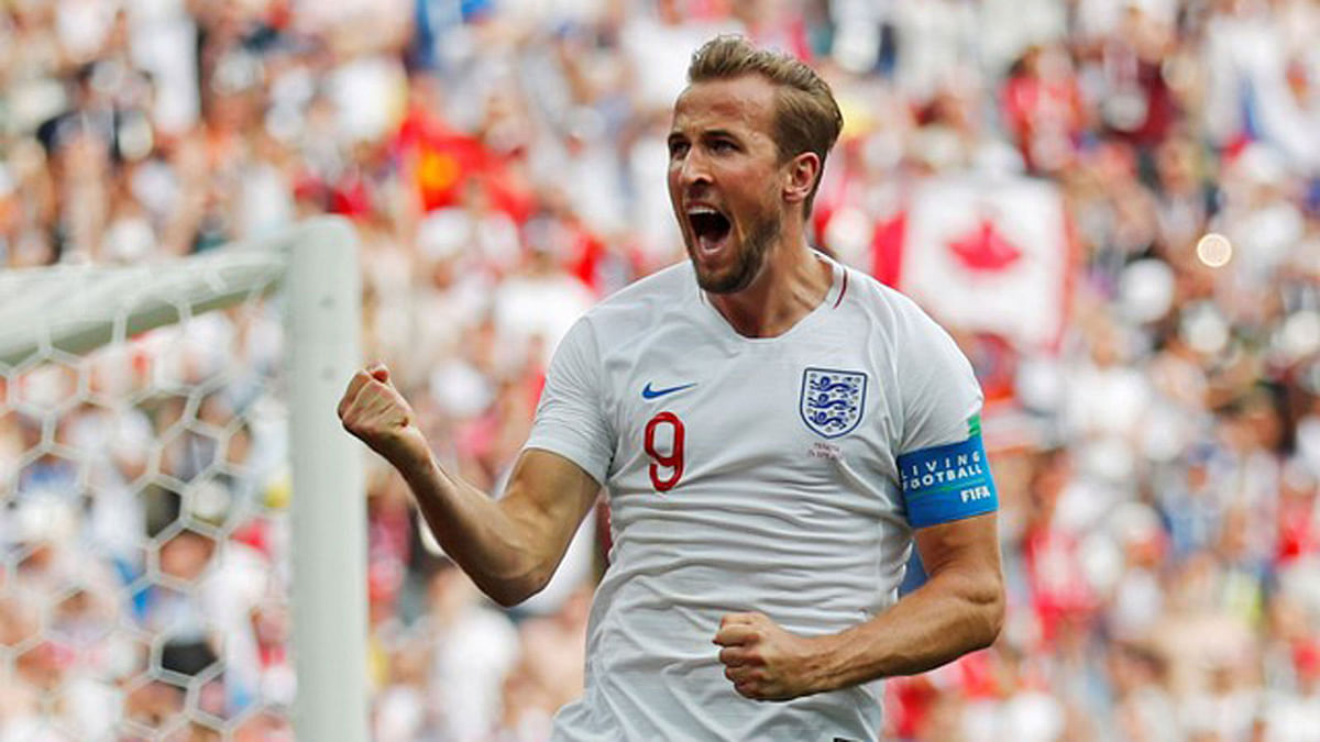 England`s Harry Kane celebrates scoring their second goal. Photo : Reuters