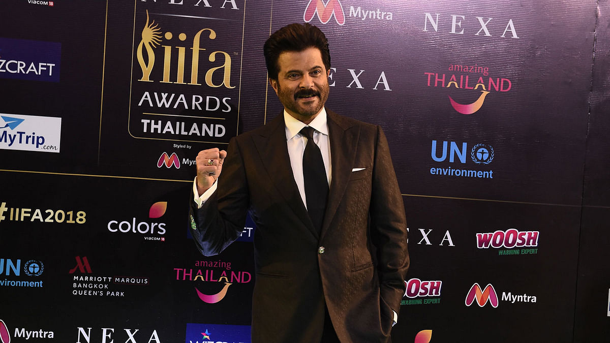 Bollywood actor Anil Kapoor arrives for the IIFA Awards of the 19th International Indian Film Academy (IIFA) festival at the Siam Niramit Theatre in Bangkok on 24 June 2018. Photo: AFP