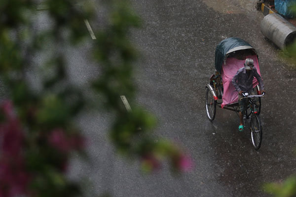 Abdus Salam took the picture of a rickshaw in the rain on 25 June at Mugda in Dhaka.