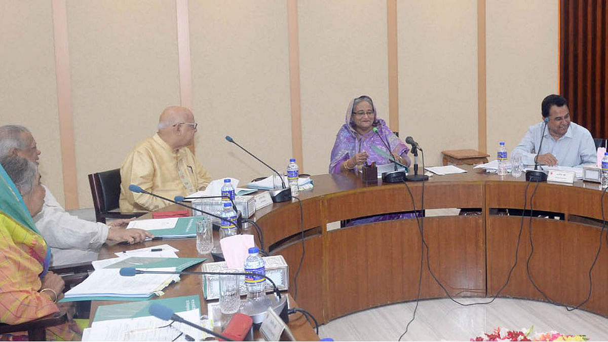 Prime minister Sheikh Hasina presiding over the meeting of the Executive Committee of the National Economic Council at NEC conference room Tuesday. Photo: UNB