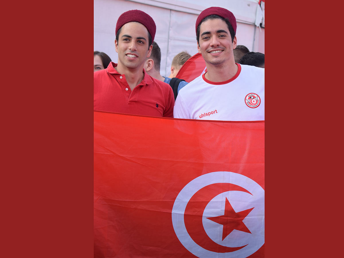 Tunisian fans enjoying their time. Photo : Quamrul Hassan