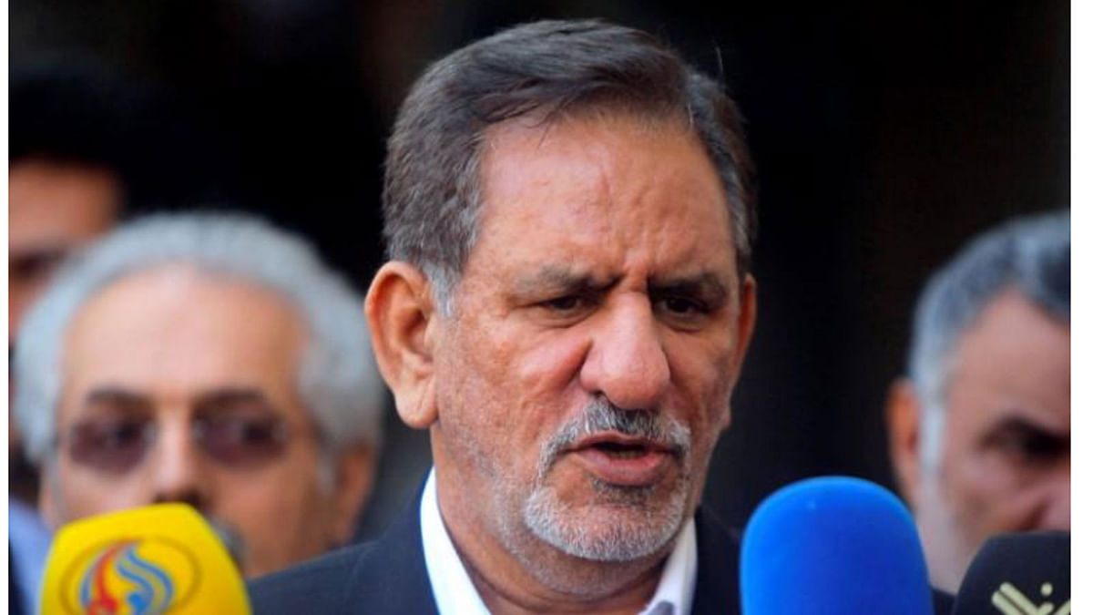 Iranian vice president Eshaq Jahangiri speaks during a news conference in Najaf, south of Baghdad, on 18 February 2015. -- Reuters