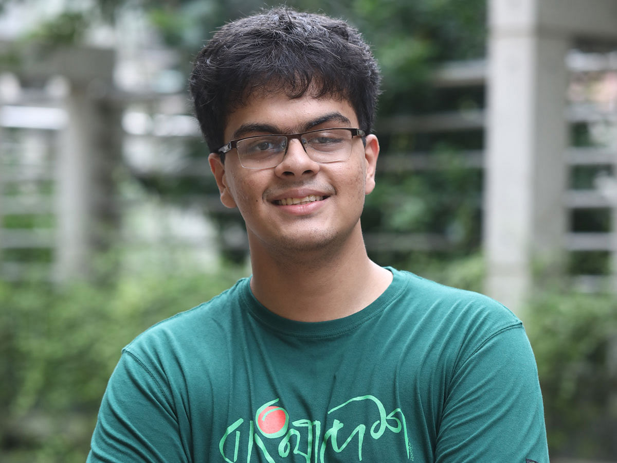 Chattogram boy Ahmed Zawad Chowdhury wins first gold medal for Bangladesh at 59th International Mathematical Olympiad (IMO) in Romania on Thursday. Photo: Prothom Alo