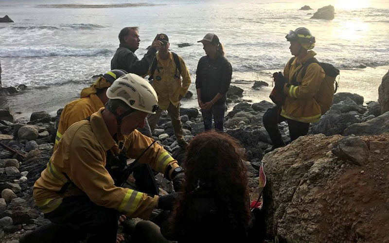 Angela Hernandez is found at the bottom of a cliff in Monterey County, California, 13 July 2018, in picture obtained via social media. Photo: Reuters