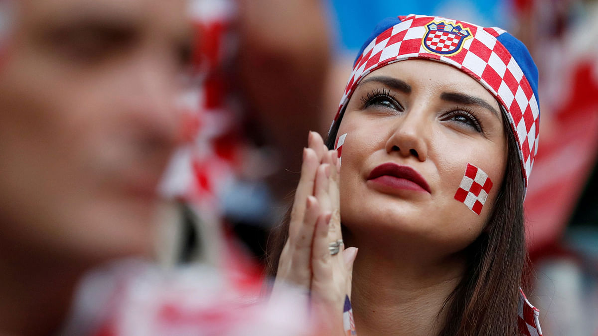 Croatia fan inside the stadium before the match. Photo: Reuters