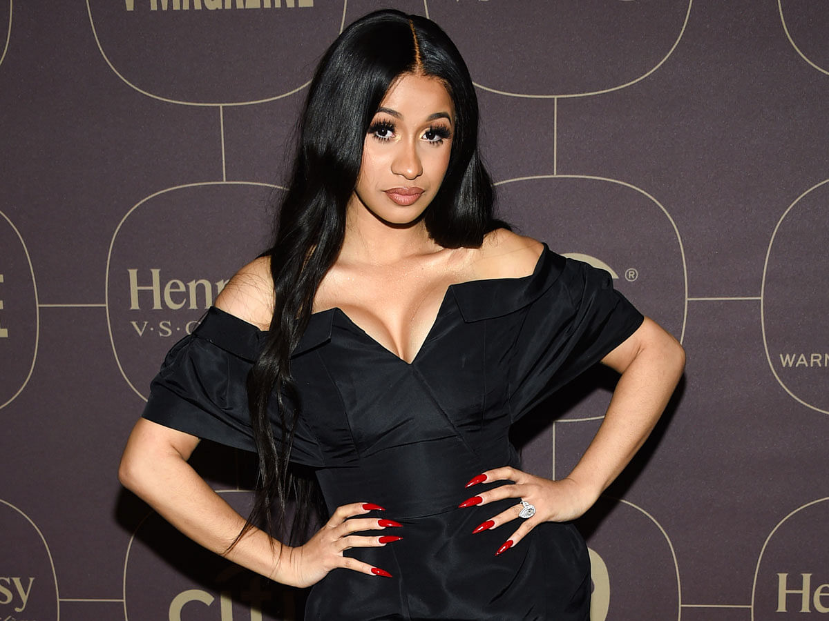 In this 25 January, 2018 file photo, Cardi B attends the Warner Music Group pre-Grammy party in New York