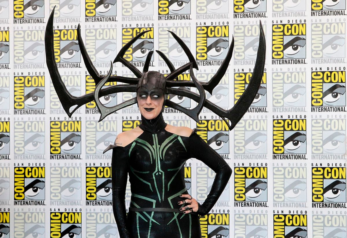 In this file photo taken on 21 July, 2017, Jobeth Wagner plays the part of Hela from the movie Thor Ragnarok during Comic-Con 2017 in San Diego, California. Photo: AFP