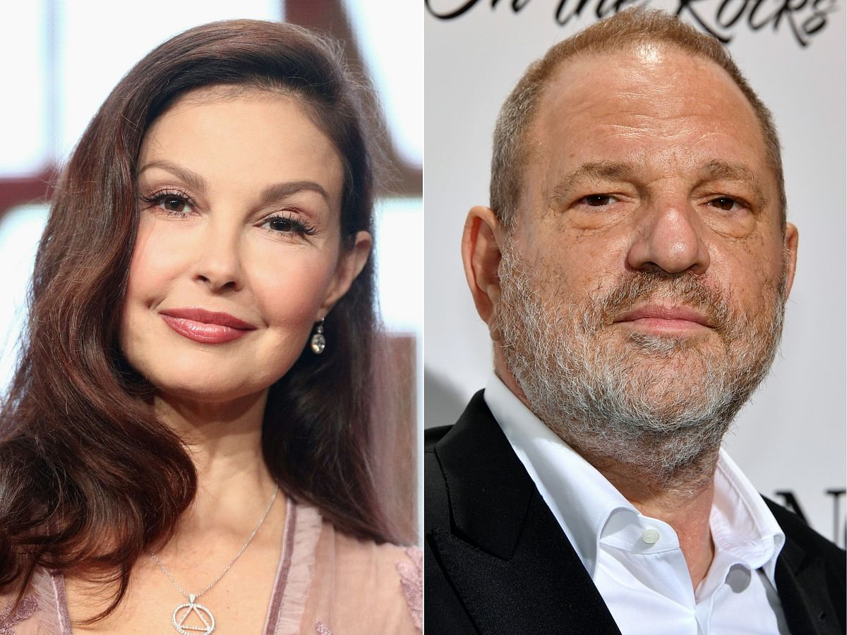 This combination of pictures created on 18 July 2018 shows US actress Ashley Judd (L) of the series `Berlin Station` speaks onstage during the EPIX portion of the 2017 Summer Television Critics Association Press Tour at The Beverly Hilton Hotel in Beverly Hills, California on 24 July 2017, and US film producer Harvey Weinstein attending the De Grisogono Party on the sidelines of the 70th Cannes Film Festival in Antibes, France, on 23 May 2017. Photo: AFP