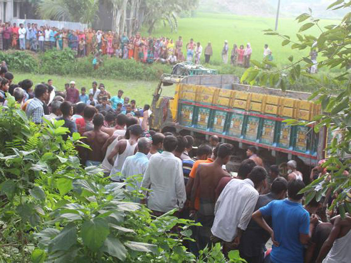 Three labourers are killed and three others injured as a truck plunges into a ditch on Bhuapur-Sarishabari road in Sarishabari upazila of Jamalpur.