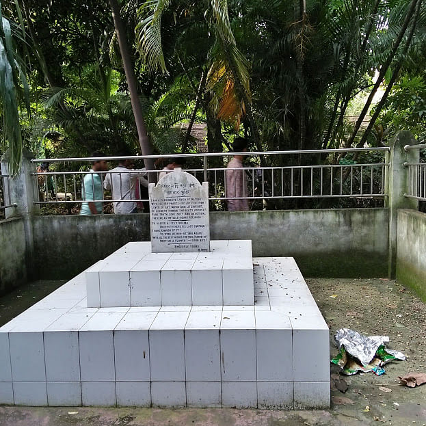 People litter as they please. The memorial of zamindar Narendra Narayan Chowdhury is in a squalid state.