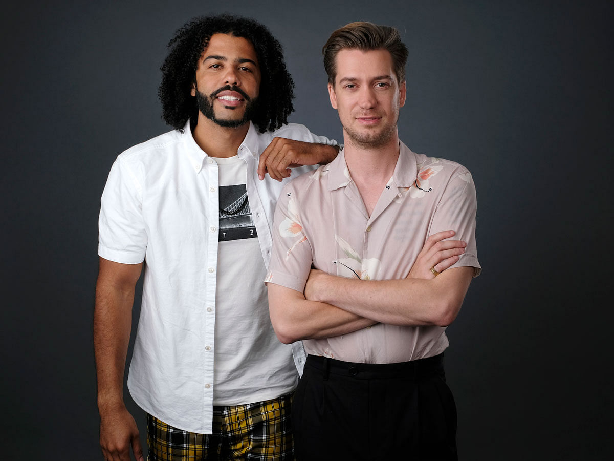 In this 9 July, 2018 photo, Daveed Diggs, left, and Rafael Casal, cast members, co-producers and co-writers of `Blindspotting,` pose for a portrait in Los Angeles to promote their film. Photo: AP