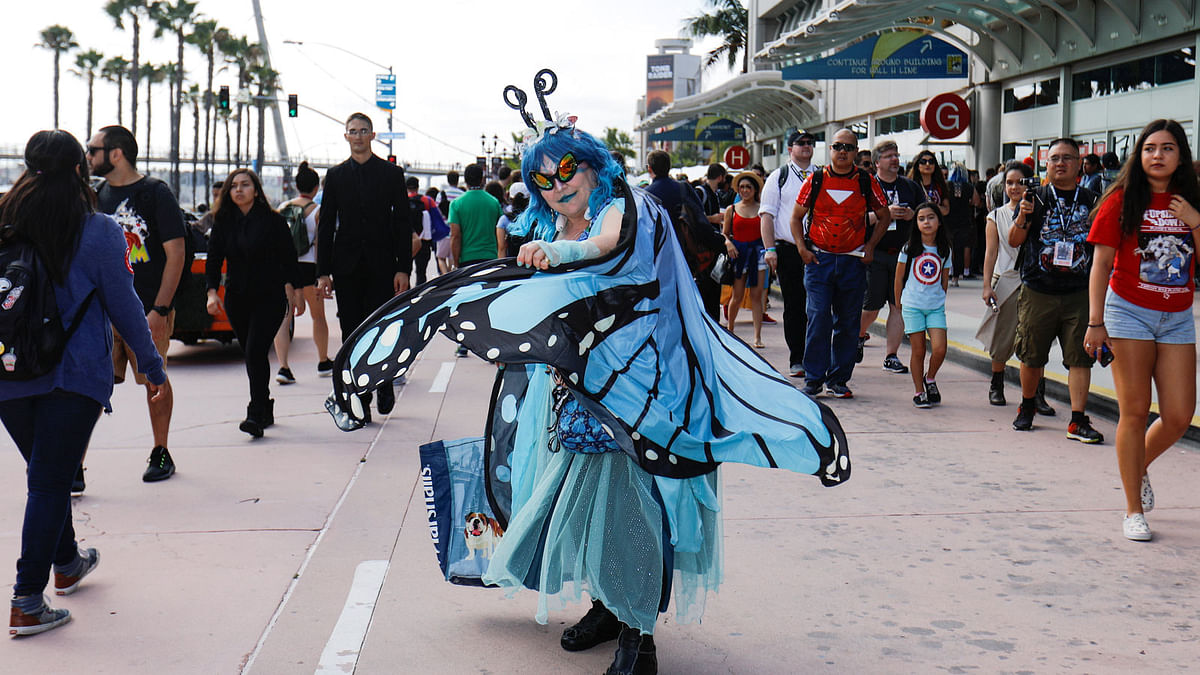 Attendee Carole-Lyne Mize arrives at the pop culture convention Comic Con in San Diego, California, US on 21 July 2018. Photo: Reuters