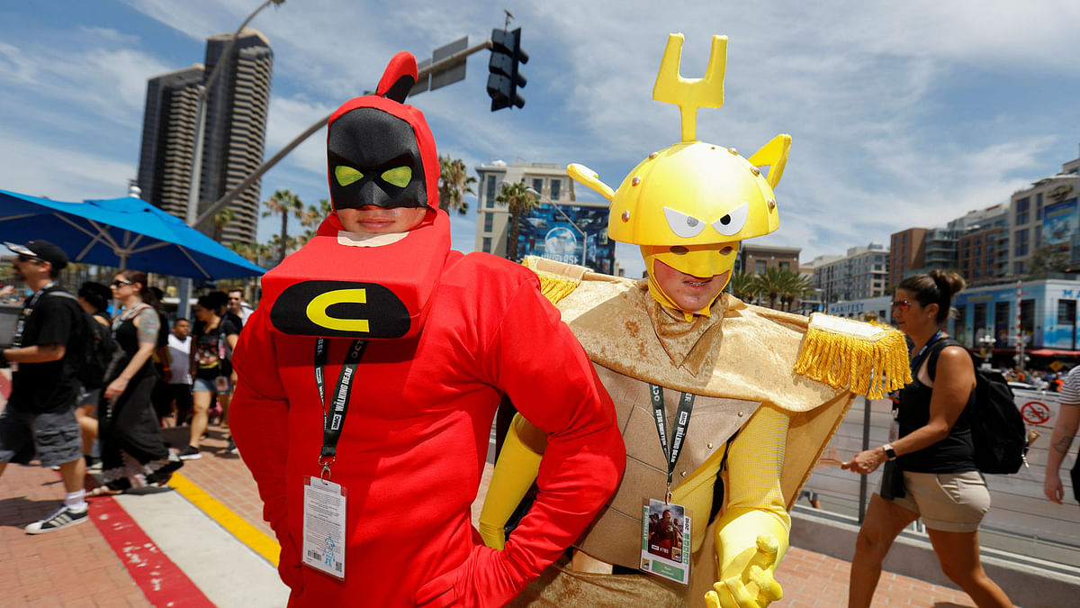 Attendees in costume arrive at the pop culture convention Comic Con in San Diego, California, US on 21 July 2018. Photo: Reuters
