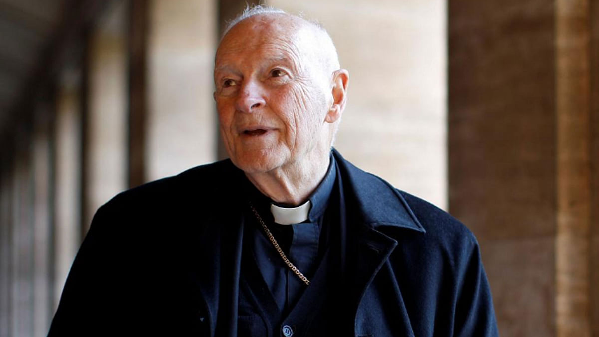 Cardinal Theodore Edgar McCarrick smiles during an interview with Reuters at the North American College at the Vatican on 14 February 2013. -- Reuters