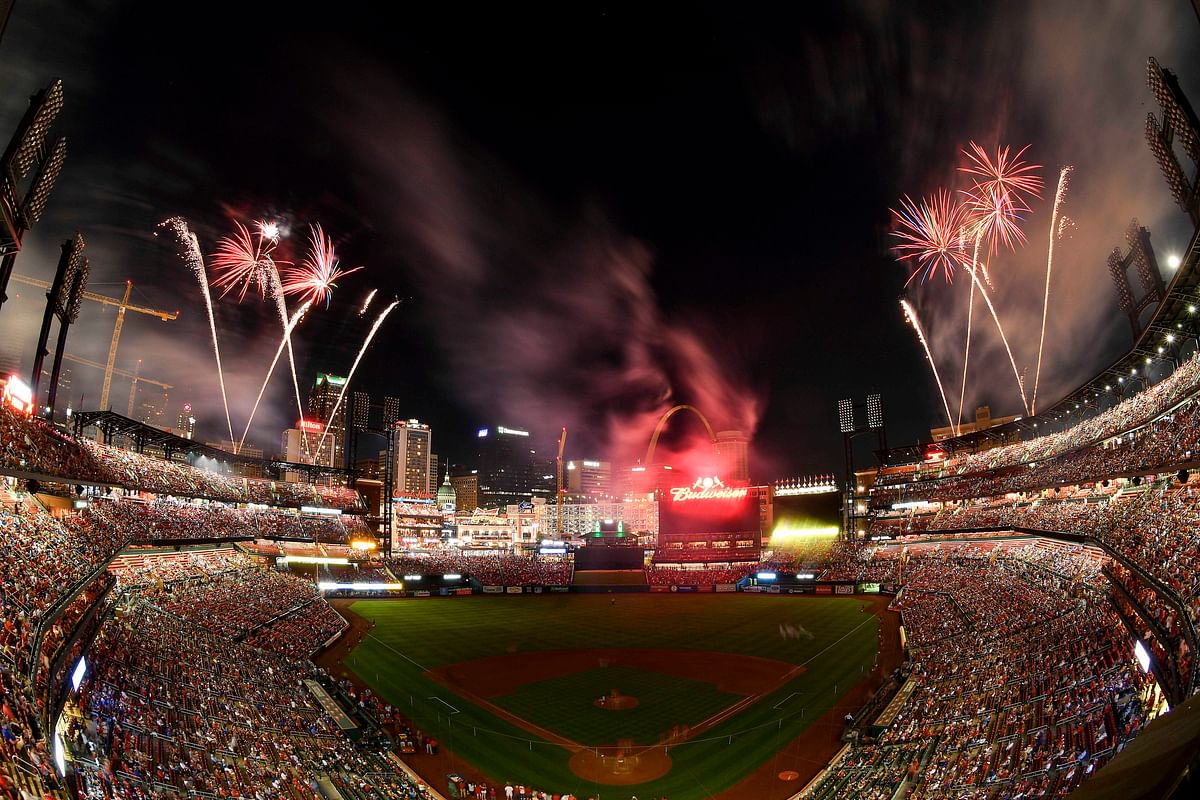 St Louis Cardinals present fireworks night at Busch Stadium after a game against the Chicago Cubs on 27 July. Photo: Reuters