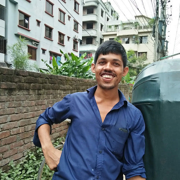 Abdullah, CNG run auto-rickshaw driver, 34, considers health is the source of all happiness. The photo was taken from Mahanagar Housing Society, Hatirjheel in Dhaka recently. Photo: Nusrat Nowrin