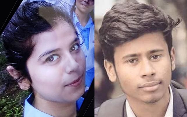 Diya Khanam Mim (L) and Abdul Karim Rajib are killed in a road accident on airport road in Dhaka on 29 July. File Photo