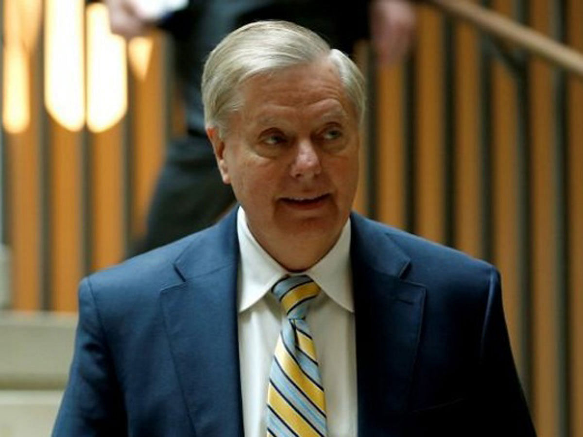 Senator Lindsey Graham (R-SC) arrives for a closed-door briefings on Syria for the US senate on Capitol Hill in Washington on 17 April. Photo: Reuters