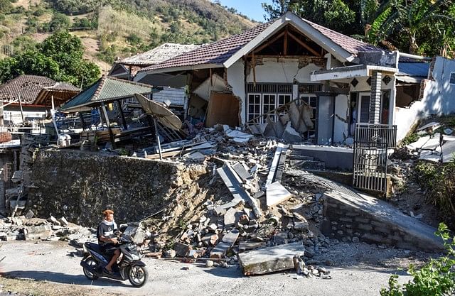 A damaged home is seen following a strong earthquake in Pemenang, North Lombok, Indonesia on 6 August 2018. Photo: Reuters