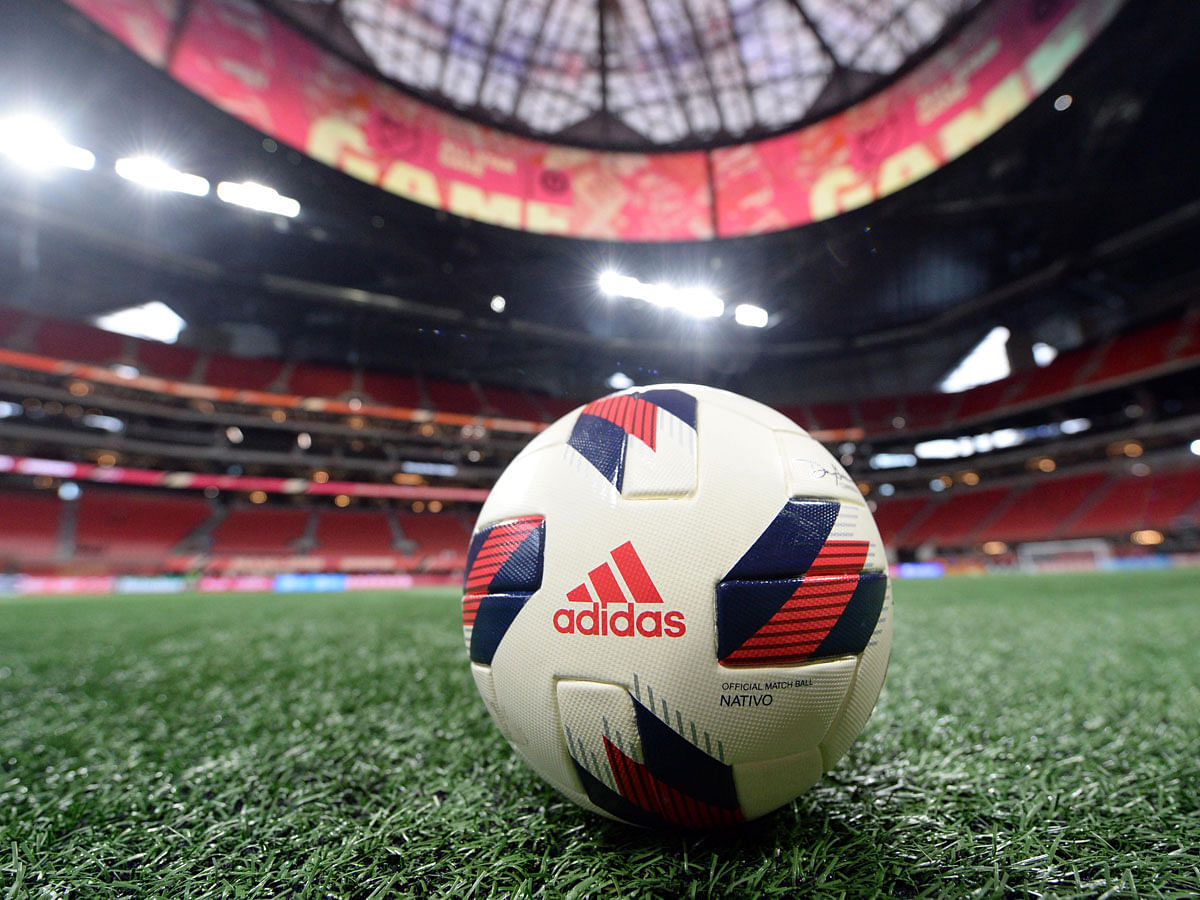 An Adidas soccer ball on the field prior to the 2018 MLS All Star Game between the MLS All-Stars and Juventus at Mercedes-Benz Stadium Atlanta, GA, USA on 1 August 2018. Photo: Reuters/USA Today