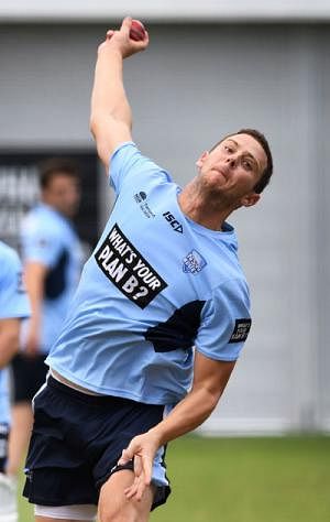 Australia fast bowler Hazlewood. AFP File Photo