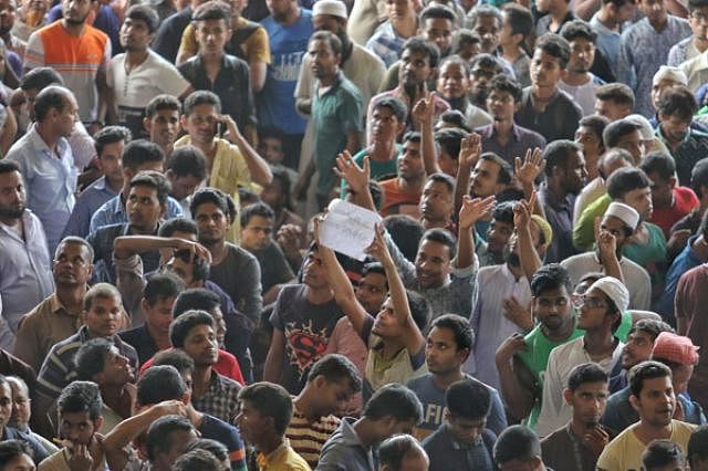 People waiting for advance ticket ahead of Eid-ul-Azha in Kamlapur Railway Station on 11 August. Photo: Saiful Islam.