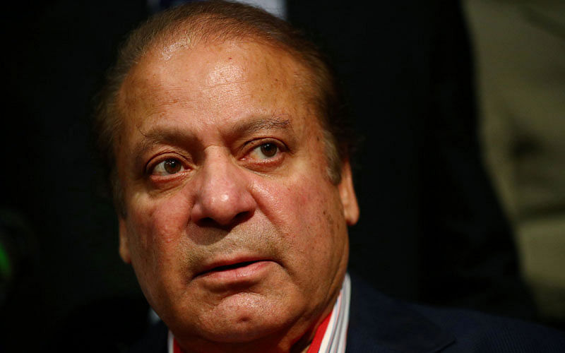Ousted prime minister of Pakistan, Nawaz Sharif, speaks during a news conference at a hotel in London, Britain on 11 July 2018. Photo: Reuters