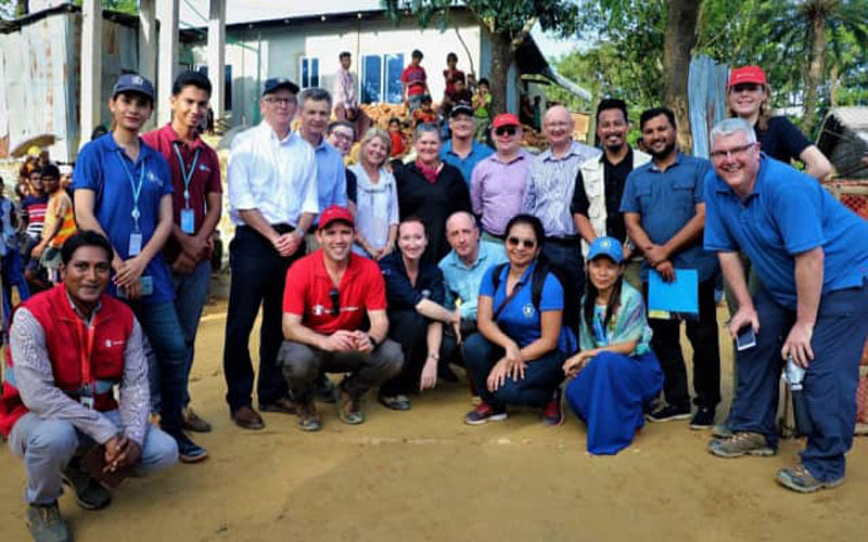 A team of Australian parliamentarians pose for a photo session after observing the humanitarian response to the Rohingya crisis in Cox’s Bazar recently. Photo: UNB/Australian High Commission in Dhaka