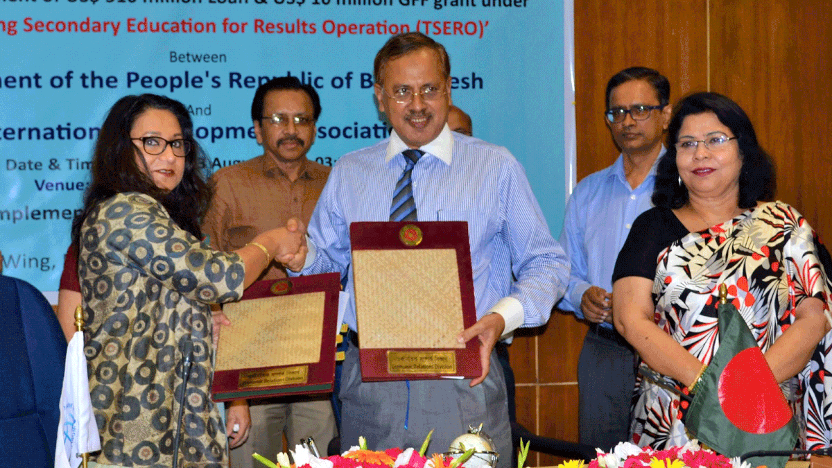 Secretary of the government`s economic relations division Kazi Shofiqul Azam and acting World Bank country director Rajashree Paralkar signed a deal, in Dhaka on Monday, for providing Bangladesh $510 million for financing a programme to improve secondary education
