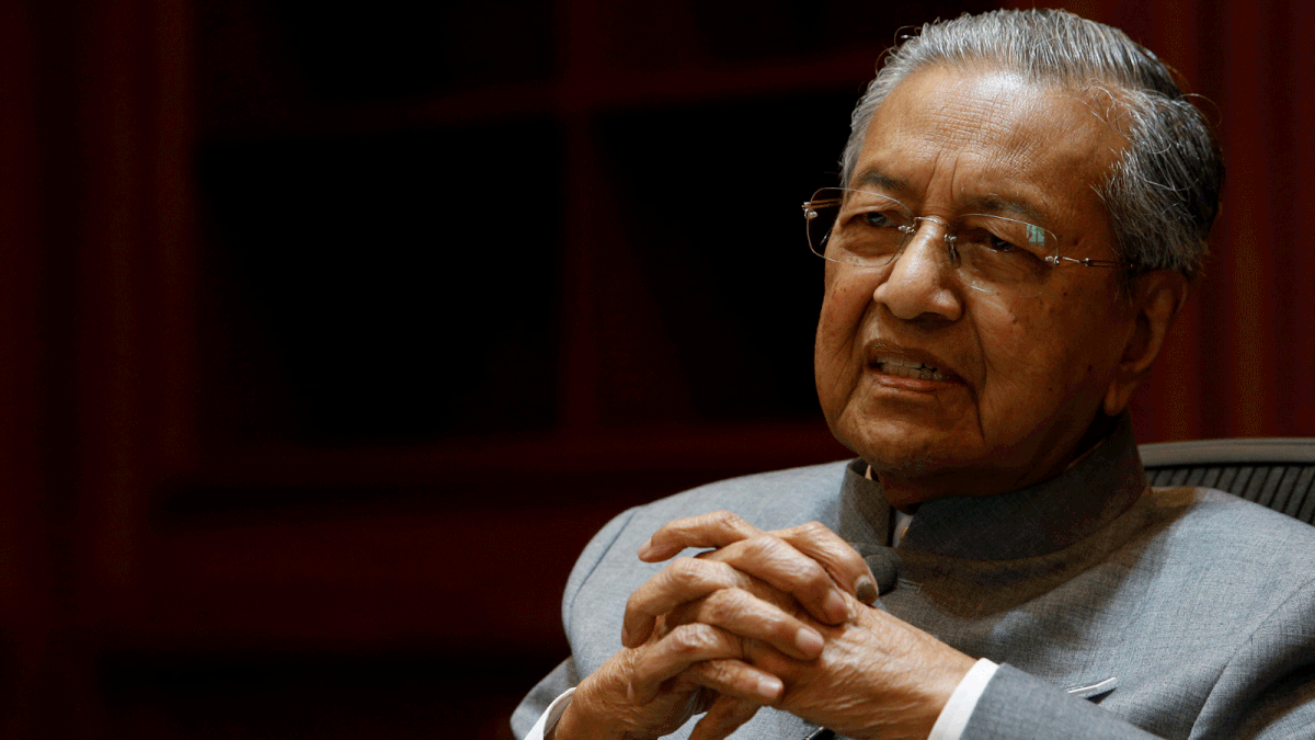 Malaysia`s Prime Minister Mahathir Mohamad speaks during an interview with Reuters in Putrajaya, Malaysia on 19 June. Photo: Reuters