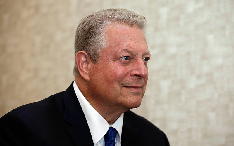 Former US vice president Al Gore listens to a question during an interview in Greensboro, NC on 13 August. Photo: AP