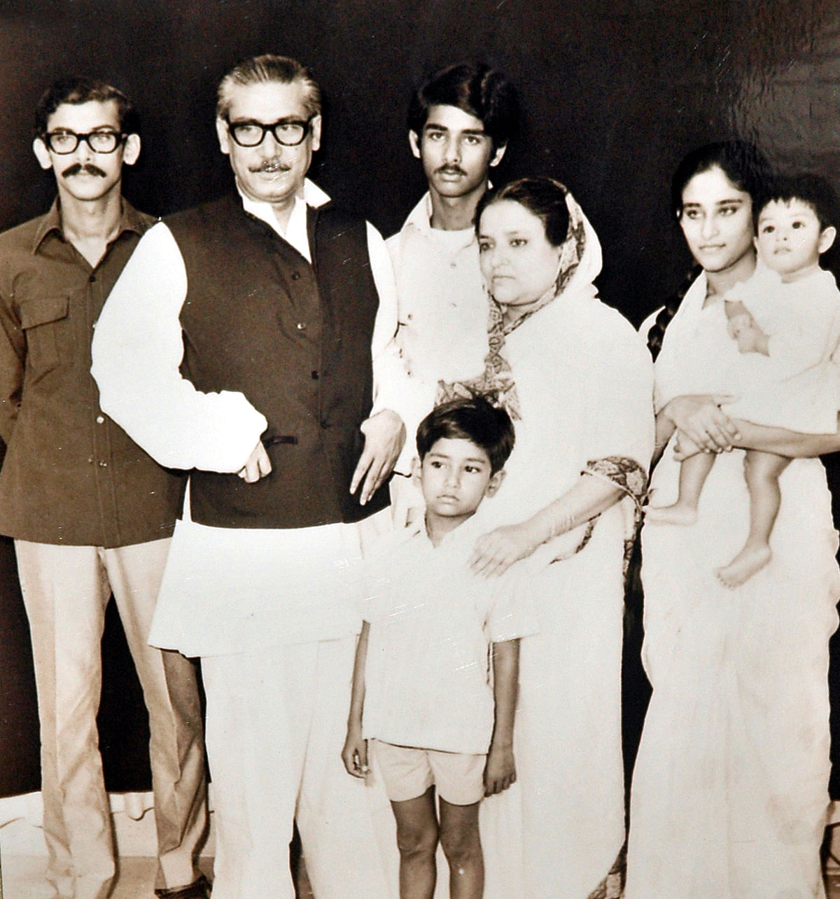Bangabandhu with his family members. Photo: Collected