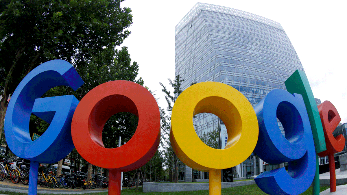 The brand logo of Alphabet Inc`s Google is seen outside its office in Beijing. Photo: Reuters