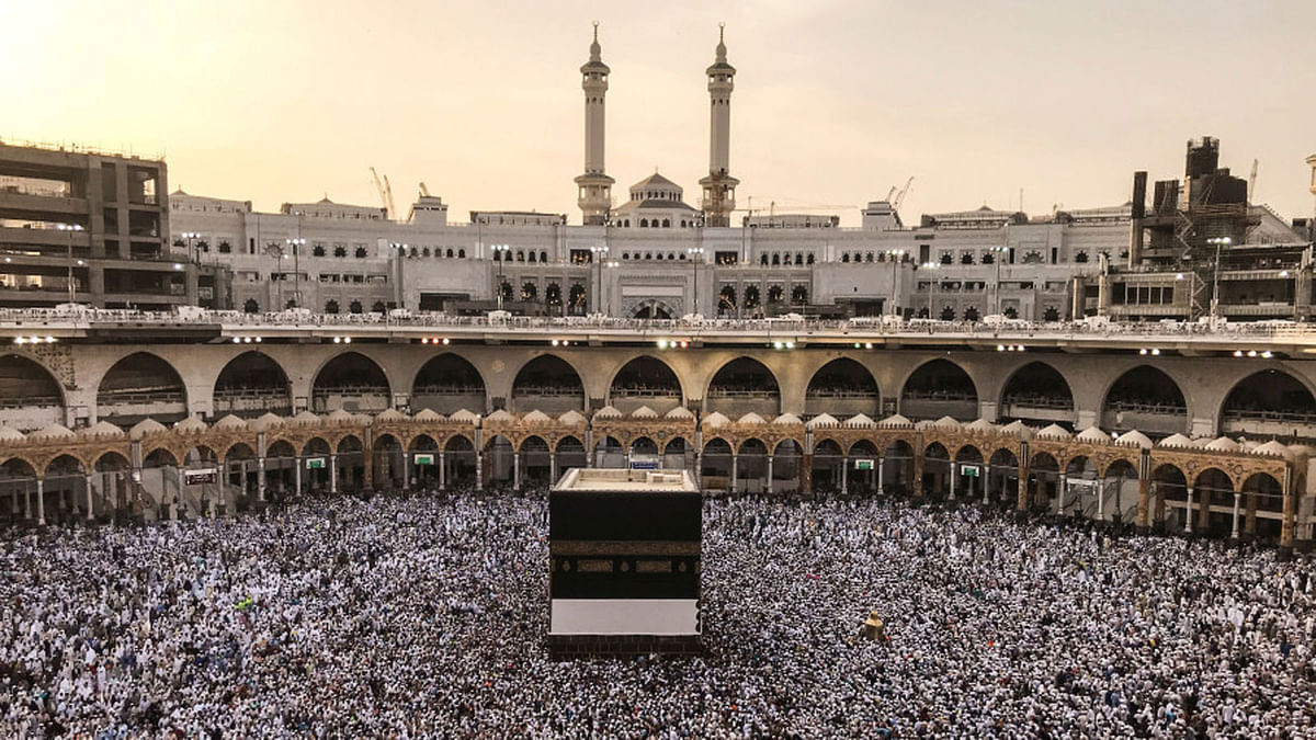 Muslim pilgrims circle the Kaaba and pray at the Grand mosque ahead of annual Hajj pilgrimage in the holy city of Mecca, Saudi Arabia on 16 August 2018. -- Reuters
