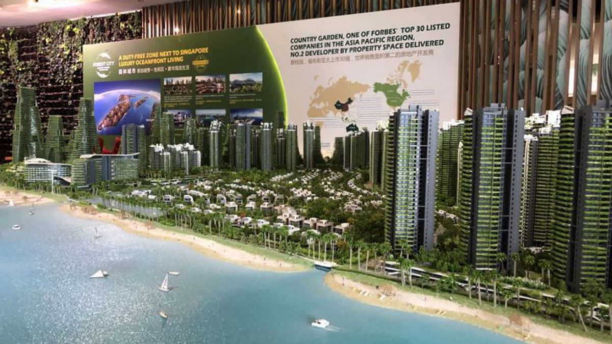 Model of the $136 billion Forest City project in Johor. -- Photo: The Straits Times