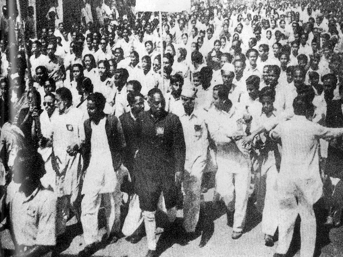 The youth of Bangladesh have time and again made history. This photograph shows a procession brought out by the students for making Bangla the state language, in Dhaka on 21 February 1952, now the National Martyrs Day and International Mother Language Day. Photo: Collected
