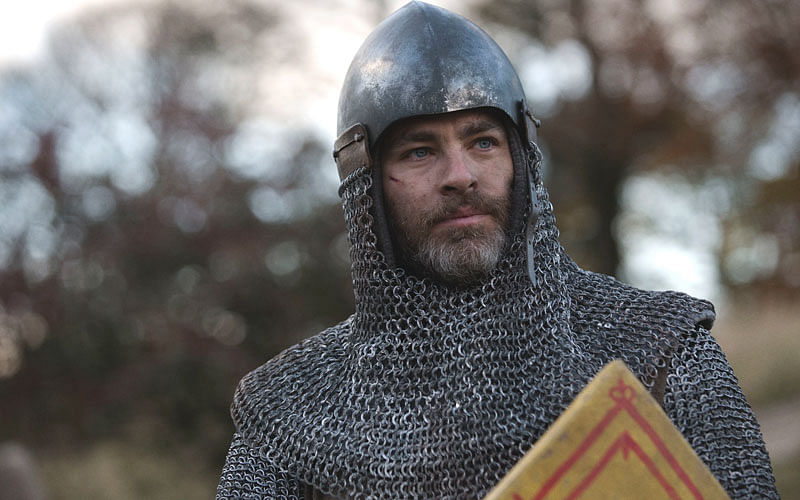 This image released by Netflix shows Chris Pine in a scene from David Mackenzie’s Robert the Bruce epic “Outlaw King,` premiering on 9 November. Photo: AP