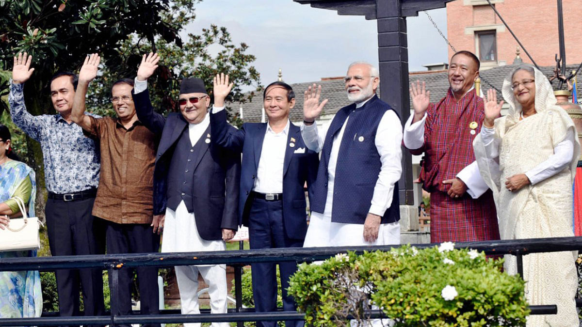 Prime minister Sheikh Hasina with other BIMSTEC leaders in Nepal. Photo: PMO