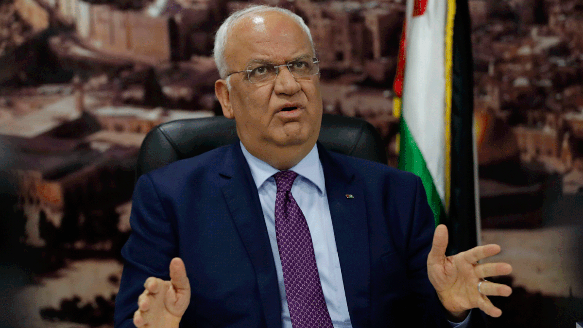 Saeb Erekat, secretary general of the Palestine Liberation Organisation, speaks to journalists in the West Bank city of Ramallah on 1 September Palestinians reacted angrily today to a US decision to end all funding for the UN agency that assists millions of refugees, seeing it as a new policy shift aimed at undermining their cause. Photo: AFP