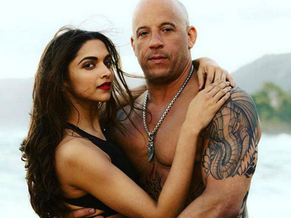 Deepika Padukone with Vin Diesel in a still from ‘XXX The Return Of Xander Cage’.