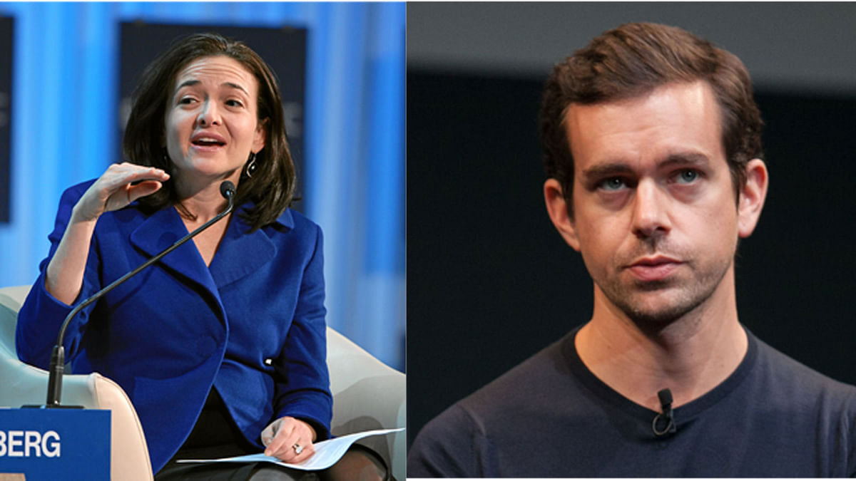 Facebook chief operating officer Sheryl Sandberg and Twitter chief executive Jack Dorsey