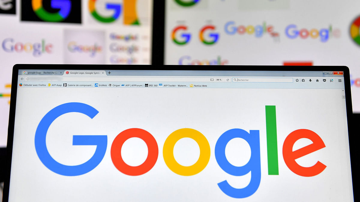 A file photo taken on 20 November 2017 shows logos of US multinational technology company Google displayed on computers` screens. Google clashed with France in a top EU court on Tuesday arguing it feared for freedom of speech if forced to apply Europe`s `right to be forgotten` principle worldwide. The two sides are battling over a shock 2014 decision at the same court, that imposed a right for individuals, under certain conditions, to have references to them scrubbed from search engine results. -- Photo: AFP