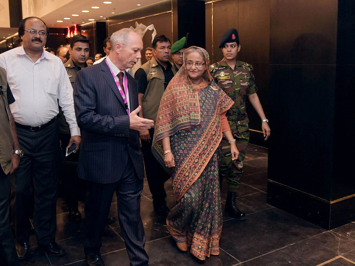 Prime minister Sheikh Hasina visits inside InterContinental Dhaka after inaugurating the hotel in the capital on Thursday. Photo: PID