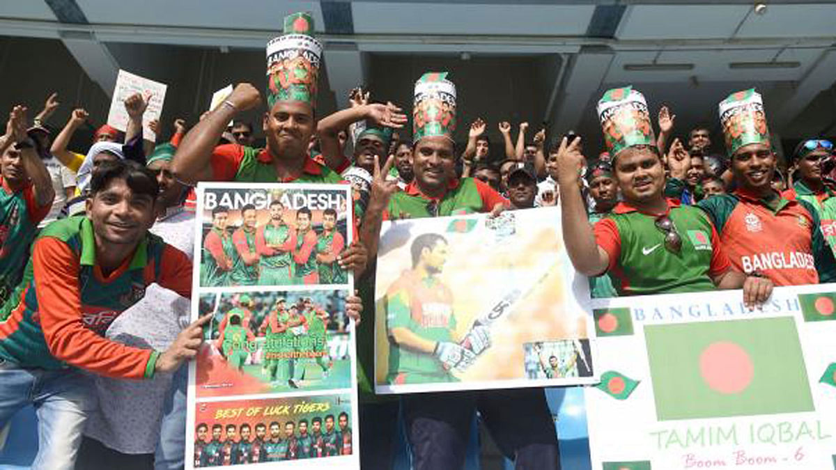 A section of Bangladeshi supporters in the gallery.