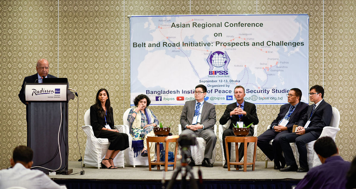 Asian regional conference on ‘Belt and Road Initiative: Prospects and Challenges’ held on 12 and 13 September in Dhaka. Photo: Prothom Alo