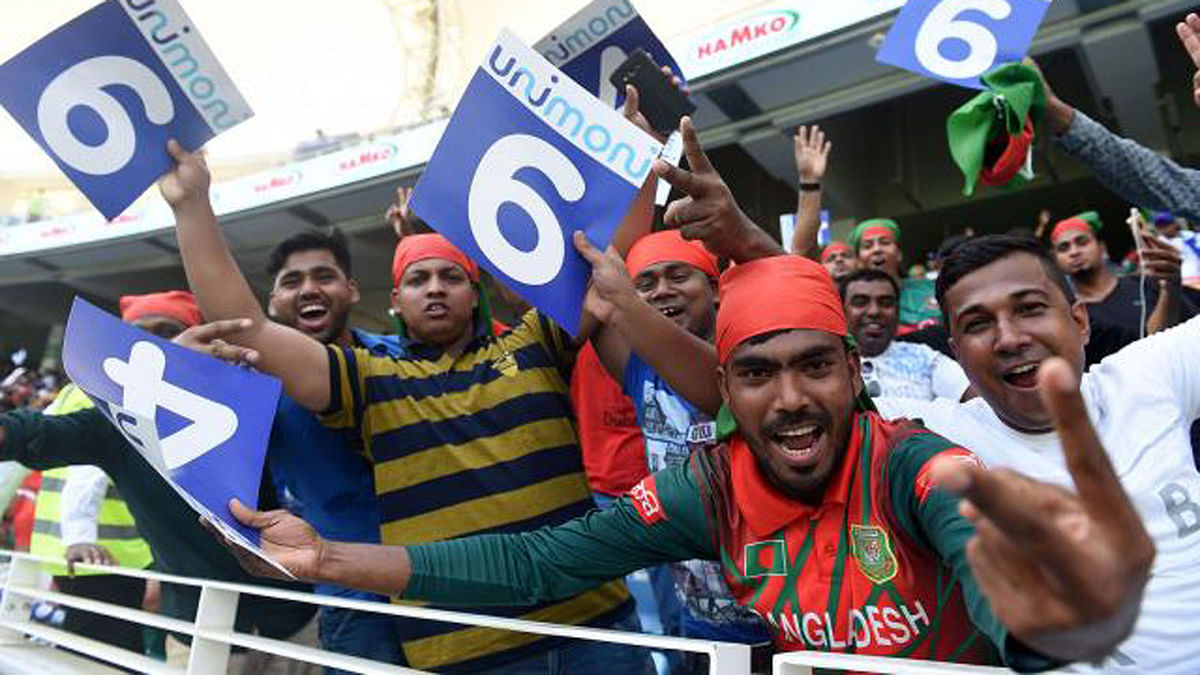 The fans celebrated every time Bangladesh hit a four or six or claimed a wicket.